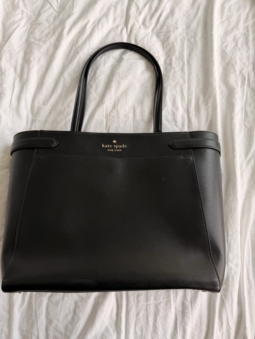kate spade black saffiano leather tote